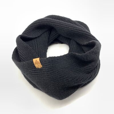 Tubular scarf (snood) black LBF wool