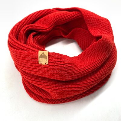Tubular scarf (snood) LBF wool red