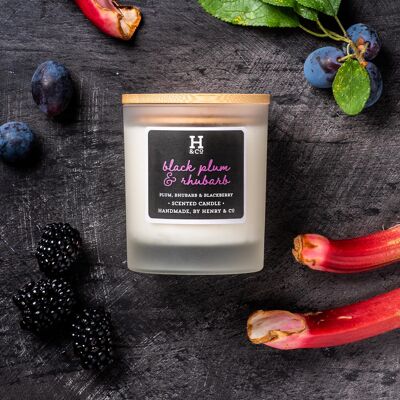 Black Plum & Rhubarb Scented Candle