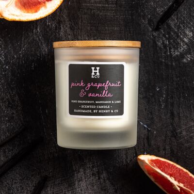 Pink Grapefruit & Vanilla Scented Candle