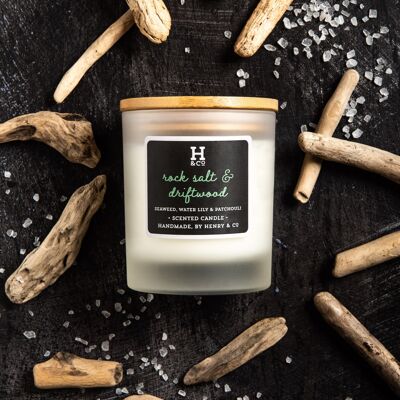 Rock Salt & Driftwood Scented Candle