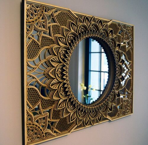 Long Mandala Mirror  , 48x35cm - 3.4kg