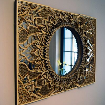 Langer Mandala-Spiegel, 48x35cm - 3,4kg