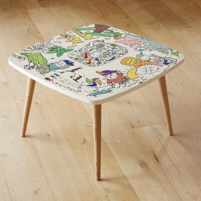 La Coloritable endless coloring activity table - La Savane 60x60x40cm