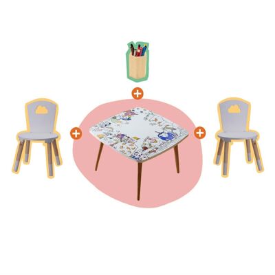 The Pack for 2 with La Coloritable Ferme chairs