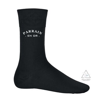 Chaussettes personnalisées - PARRAIN EN OR - noir