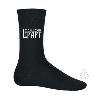 Chaussettes personnalisées - LE MEILLEUR PAPY - noir