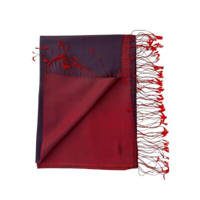 Foulard XL en soie "SILINA" -rouge / violet