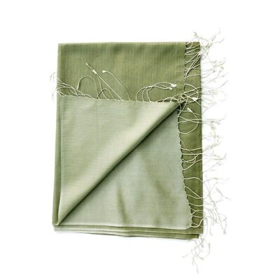 XL silk scarf "SILINA" -green / light green
