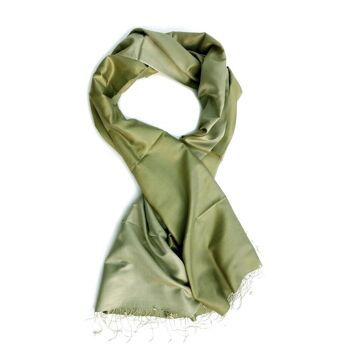 Foulard XL en soie "SILINA" -vert / vert clair 2