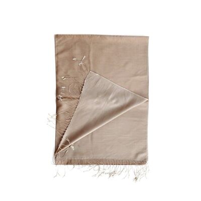 XL silk scarf "SILINA" -beige