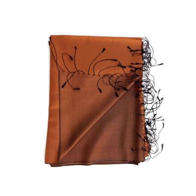 XL silk scarf "SILINA" - curry