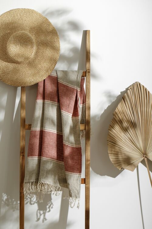 Linen Beach Towel / Wide stripes