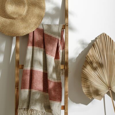 Linen Beach Towel / Wide stripes