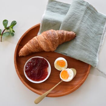 Vaisselle d'été - Assiette petit déjeuner - Fait main - Bois Khaya - Ecologique 4