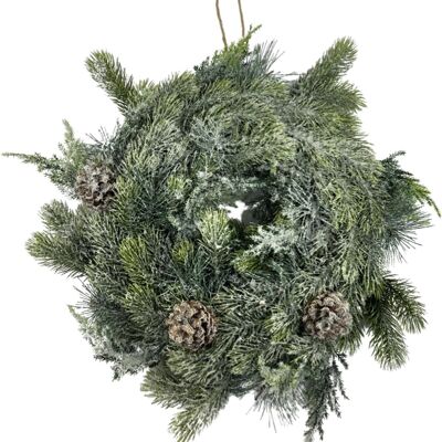 Ghirlanda natalizia con pigne | ø 40 cm | Ghirlanda di Natale decorativa | Decorazioni natalizie |Ghirlande | Verde