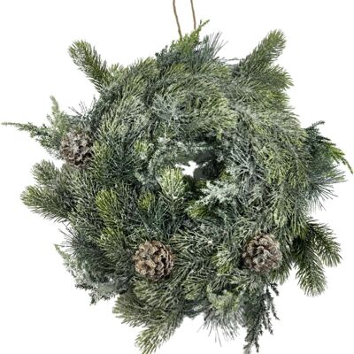 Couronne de Noël avec des pommes de pin | 40 cm | Couronne de Noël décorative | Décoration de Noël |Couronnes | Vert