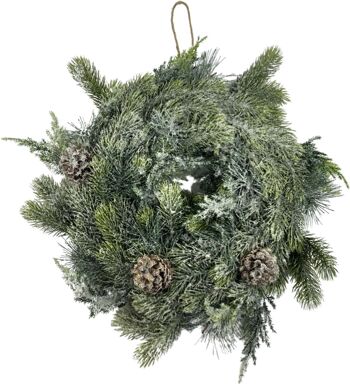 Couronne de Noël avec des pommes de pin | 40 cm | Couronne de Noël décorative | Décoration de Noël |Couronnes | Vert 1