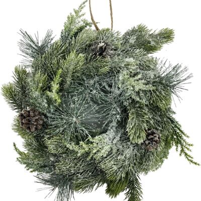 Corona de Navidad con piñas | ø 35 cm | Corona de Navidad decorativa | Decoración navideña | Coronas de flores | Verde