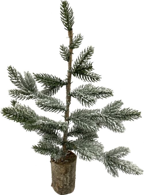Natuurlijke kunst kerstboom op houten voet | 46 cm | Decoratieve kunst kerstboom | Dennenboom | Houten voet | Groen