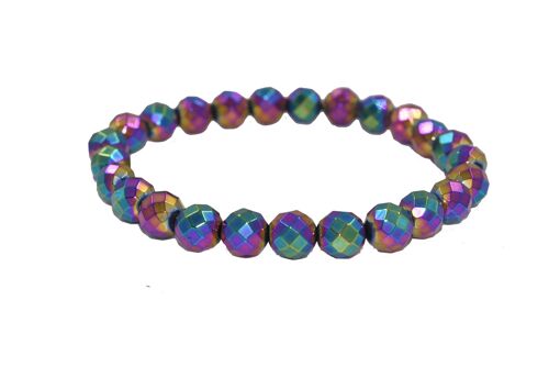 Armband aus Hämatit in Regenbogenfarben