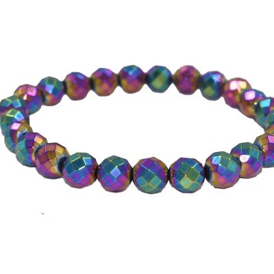 Hematite bracelet in rainbow colors