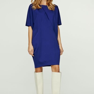 Royal Blue Batwing Style Dress with Pockets