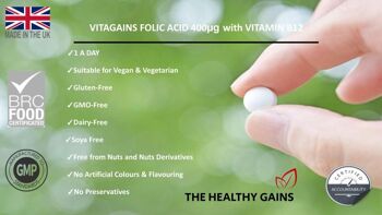 VitaGains Acide Folique 400µg Avec B12 4