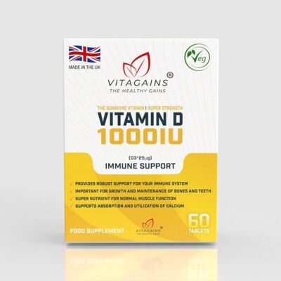 VitaGains Vitamine D3 1000UI
