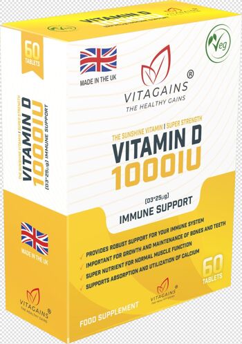 VitaGains Vitamine D3 1000UI 3