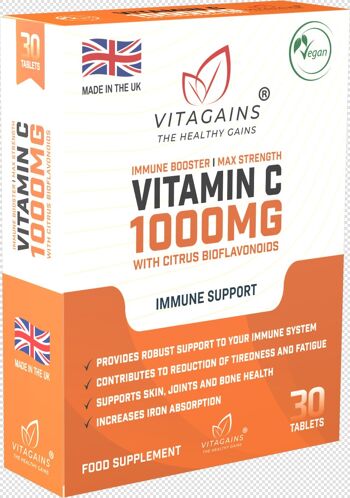 VitaGains Vitamine C 1000mg avec Bioflavonoïdes Citrus 3