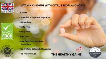 VitaGains Vitamine C 1000mg avec Bioflavonoïdes Citrus 2