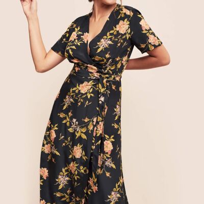 Gracie Flora Silk Midi Dress