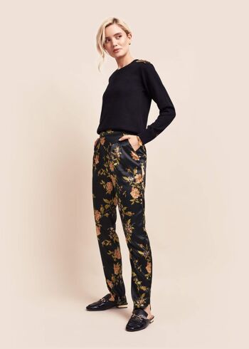 Pantalon en soie Estella Flora