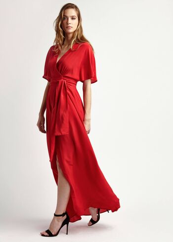 Robe longue en soie Athena Scarlett