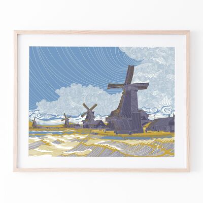 screen print 'Zaanse Schans'