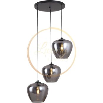 Lampe suspendue Olivia à 3 lumières ronde