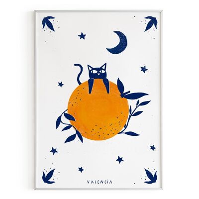 La Postalera Gato con naranja
