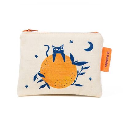 La Postalera Monedero gato con naranja