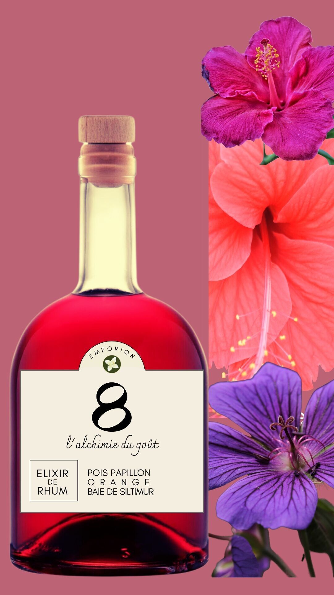 Arrangierter Rum Nr. 8 Butterfly Peas - Siltimur - Orange 500 ml
