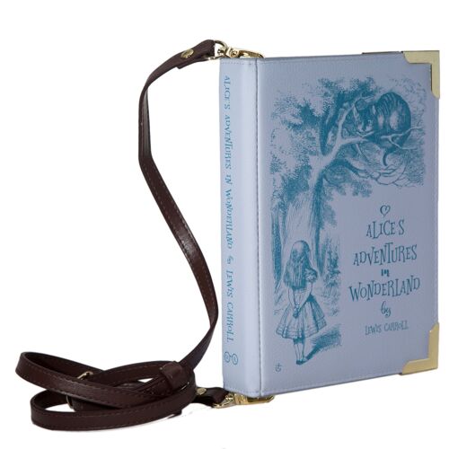 Alice in Wonderland Original Purple Book Handbag Crossbody Purse - Large