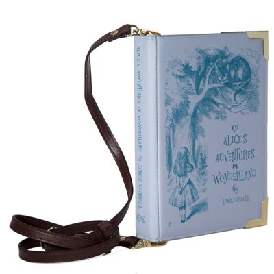 Alice nel Paese delle Meraviglie Borsa a tracolla originale con libro viola - Large