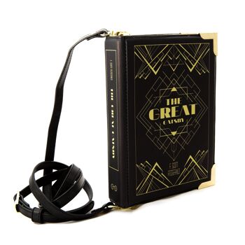 The Great Gatsby Art Deco Black Book Sac à main Crossbody Purse - Grand 2