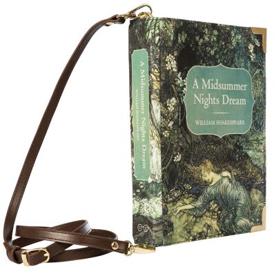 A Midsummer Nights Dream Green Book Handbag Crossbody Purse - Large