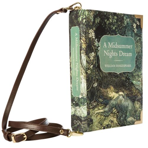 A Midsummer Nights Dream Green Book Handbag Crossbody Purse - Small