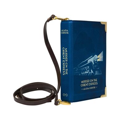 Borsa a tracolla con libro blu Murder on The Orient Express - Piccola