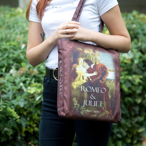 Romeo and Juliet Brown Kiss Book Tote Bag