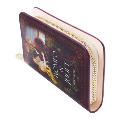 Romeo and Juliet Brown Kiss Book Zip Around Monedero