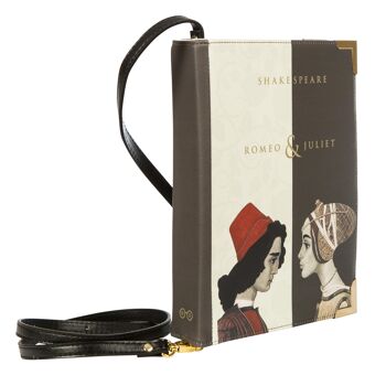 Pochette à bandoulière sac à main livre noir et blanc Roméo et Juliette - Grand 2