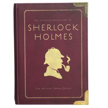 Pochette à bandoulière Sherlock Holmes Silhouette Bordeaux Book Sac à main - Grand 6